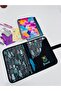 Tablet/Book/Laptop Bag 14 Inch - Aqua Green Kittens/Black