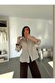 Striped Sleeve Cuff Detailed Shirt - Beige - 4