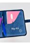 Tablet/Book/Laptop Bag 14 Inch - Colorful Mandala Pattern/ Navy Blue - 7