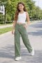 38504-26 Girls' Linen Trousers with Cargo Pocket Detail, Elastic Waist, Comfortable Fit, Casual Trousers - 4