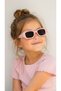 Powder Pink Girls' Sunglasses Uv400 Geometric Frame Matte Stylish Lightweight Children's Glasses Gift - 2