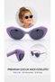 Purple Lilac Girls' Sunglasses Uv400 Cat Eye Model Matte Stylish Lightweight Durable Children's Glasses Gift