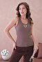 Crop Boy Pool Neck Heart Stone Knitted Undershirt Ss26Bd0006