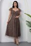 Strpalez Collar Beaded Midi Dress Ecr5826 - 6