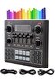 Sound Card V9, Live Broadcast Sound Card, External Stereo Audio Mixer Broadcast Metal Frosted Body E