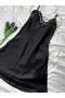 Plus Size Lace Detailed Satin Adjustable Strap Dress Nightgown - 7