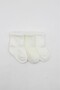 3-Piece Combed Cotton Socks 10132 Ecru - 2