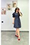 Balloon Sleeve Belted Dress - 2