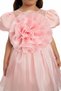 Girl's Floral Patterned Satin Evening Dress Birthday Dress 3-4-5-6-7 Years 35109Pr - 5