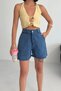 My Fashion High Waist Wide Leg Denim Shorts - 4