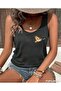 Women's Round Neck T-Shirt with Zipper and Bear Print