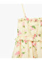 Viscose Blended Floral Strap Chiffon Dress - 6