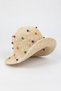 Women's Colorful Beaded Detailed Beige Straw Bucket Hat |   Hand Knitted Summer Trend Bucket Style - 5