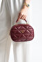 Simple and Stylish Women's Cross Shoulder and Hand Bag with Burgundy Compartments and Adjustable Strap - 3