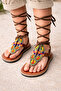 African Kids Beaded Leather Sandals - 3