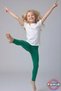 Green Kids' Leggings - Soft, Flexible, Comfortable Cotton Anti-Sweat Girls' Leggings - 4