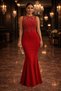 Women's Stone Embellished Fish Cut Crepe Fabric Maxi Length Slit Evening Dress - 5