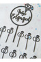 Engagement Cake Decoration Set - Just Engaged Figure Cake Decoration in a Ring - Black Promise Engagement Table Decoration - 6