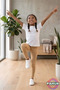 Beige Kids' Leggings - Soft, Flexible, Comfortable Cotton Anti-Sweat Girls' Leggings - 7
