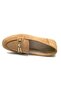 Feles buckle stone detailed women's flat shoe taba - 4