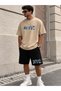 Unisex Nyc Printed Oversize T-Shirt & Shorts Set – Comfortable Casual Sports Combination