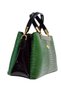 Green Embossed Patterned Leather Stylish Women's Handbag and Shoulder Bag with Gold Detail / Sstore - 3