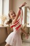 10-Pack April 23Rd Show Buckle & Dance Bracelet - Red and White Ribbon - 3