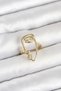 Stylish Brass Gold Color Picasso Style Single Line Face Model Women's Ring Teachers Mothers Valentine's Day - 2
