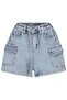 Drawstring Cargo Shorts for 6-9 Years Old with Pockets - Blue
