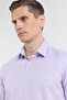 Purple Hard Collar Long Sleeve Pocketless Slim Fit Cotton Shirt 1004255284 - 4