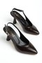 Women's Buckle Open-Back Heeled Shoes Heel Height 7 cm - 4