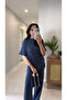 Zr Caroline Navy Blue Short Sleeve Trouser Suit - 5