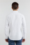 White Hard Collar Long Sleeve Pocketless Slim Fit Cotton Shirt 1004255284 - 5