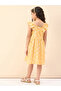 Girls Printed Square Neck Casual Dress - 4