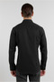 Black Hard Collar Long Sleeve Pocketless Slim Fit Cotton Shirt 1004255284 - 5