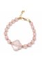 Pink Quartz Bracelet – Clover Design with Gold Detail, Stylish & Elegant Women's Bracelet - 4