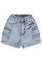 Drawstring Cargo Shorts for 2-5 Years Old with Pockets - Blue