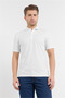 White Italian Collar Short Sleeve Pocketless Slim Fit Cotton T-Shirt 1011260180 - 3