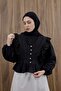 قميص إسكوير كتان أسود مطرز - 4