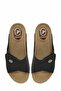 Women's Black Anatomical Wedge Heeled Cork Sole Slippers - Confort - 4