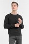 Black Crew Neck Long Sleeve Pocketless Standard Fit Sweater 100% Cotton Knitwear 1012260150 - 2