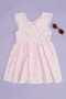 Bow-Tie Striped Lace Baby Collar Girl's Dress - 3