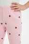 Girl's Elastic Waist Fluffy Heart Printed Leggings 25028 - 4