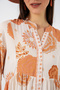 Women's Patterned Long Hijab Dress 2585 - D. Orange - 4