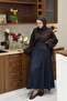 Navy Blue Princess Model Denim Skirt