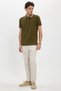 Men's Slim Fit Slim Fit 100% Cotton Khaki Polo Neck T-Shirt - 2