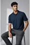 Men's Pique Polo Collar T-Shirt Regular Fit-Navy Blue - 3