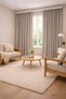 Linen Look Background Curtain with Extra Foam Single Wing Living Room Stone Color - 2