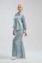 Women's Aqua Green 100% Cotton 3/4 Sleeve Shirt with Large Pockets - 3