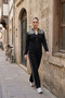 Women's Transparent Sequin Detailed Zippered Jacket and Trousers Two-Piece Set - 3